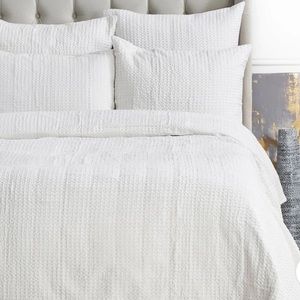 ELISABETH YORK Waffle Dove King Coverlet Comforter Blanket